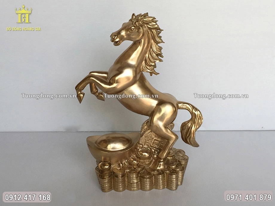 Tượng Con Ngựa Đúc Đặc Bằng Đồng Nguyên Chất Cao 31Cm