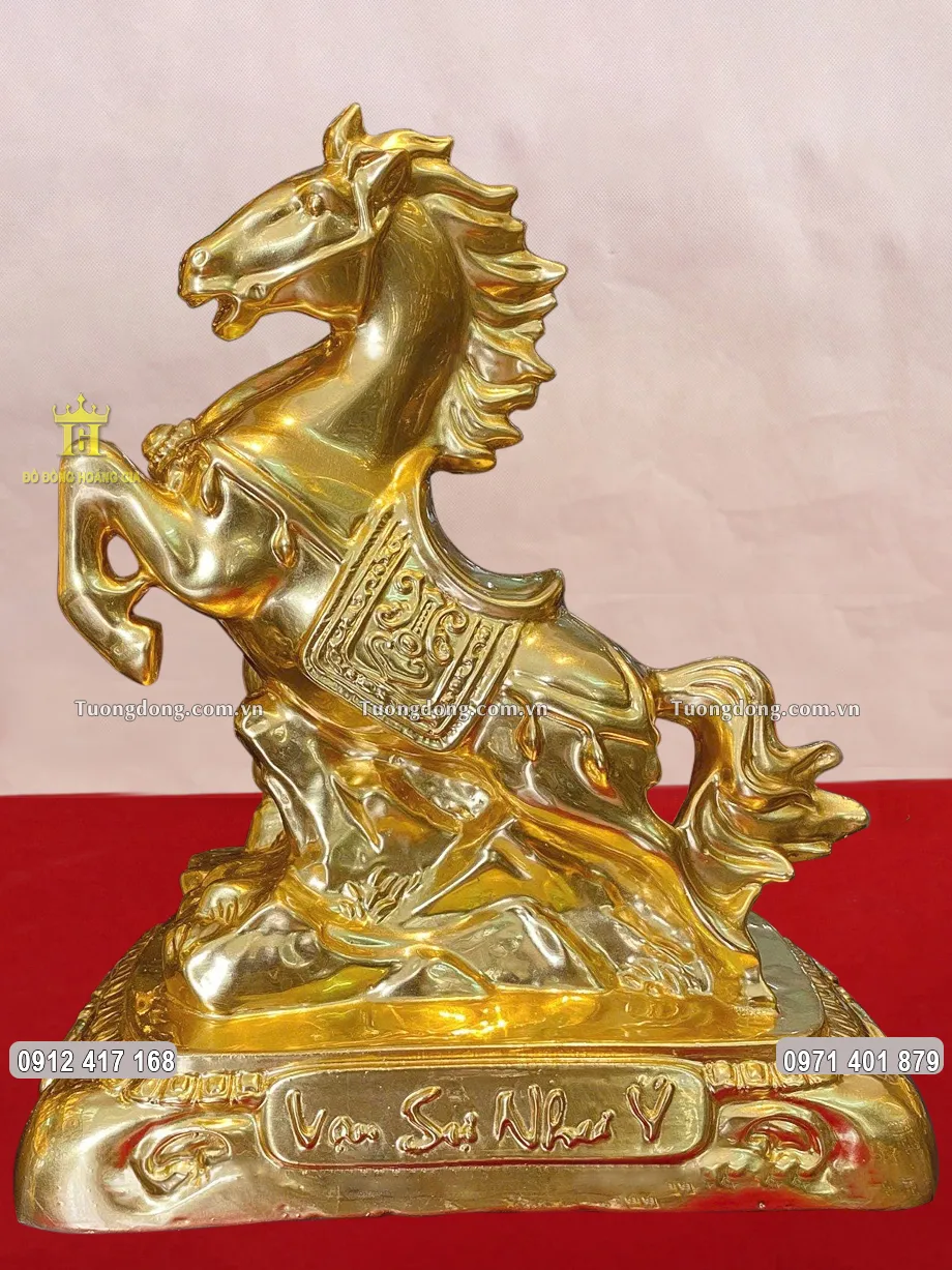 Tượng Ngựa Phong Thủy Vạn Sự Như Ý Dát Vàng 24K