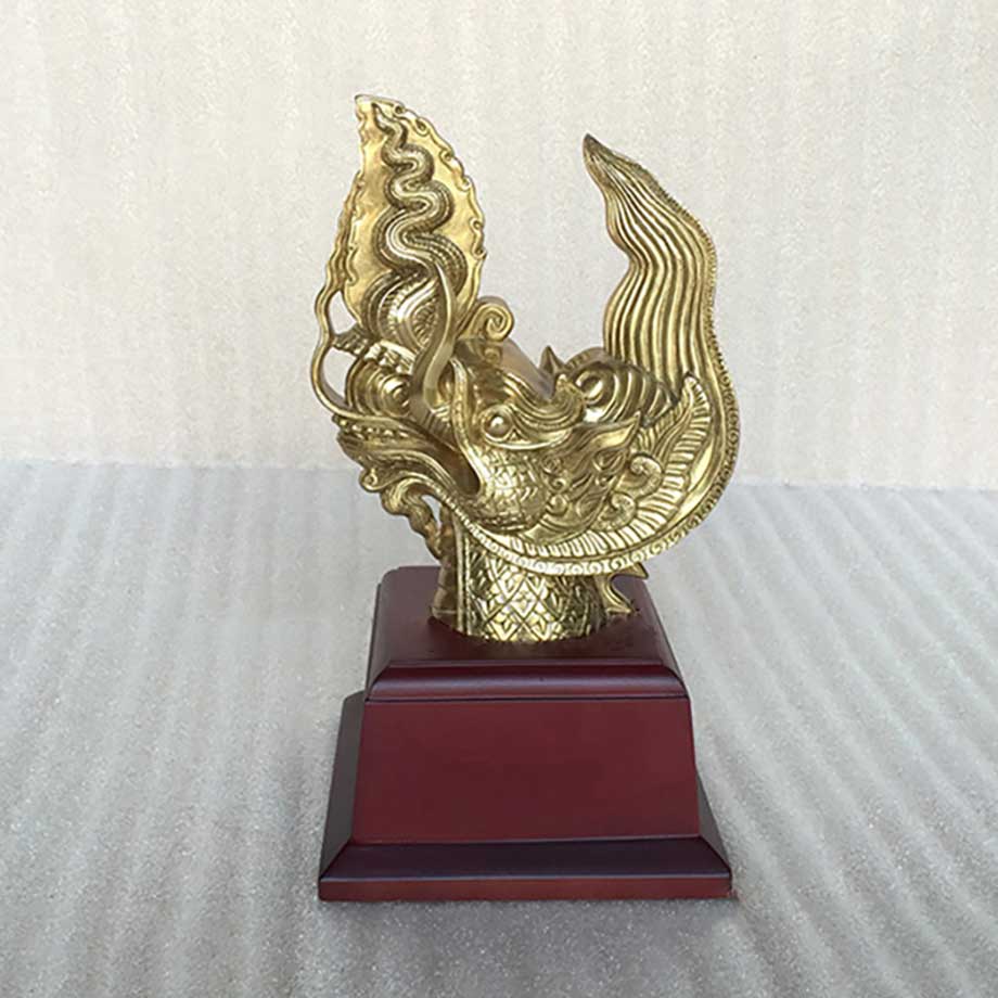 Đầu Rồng Thời Lý Bằng Đồng Vàng