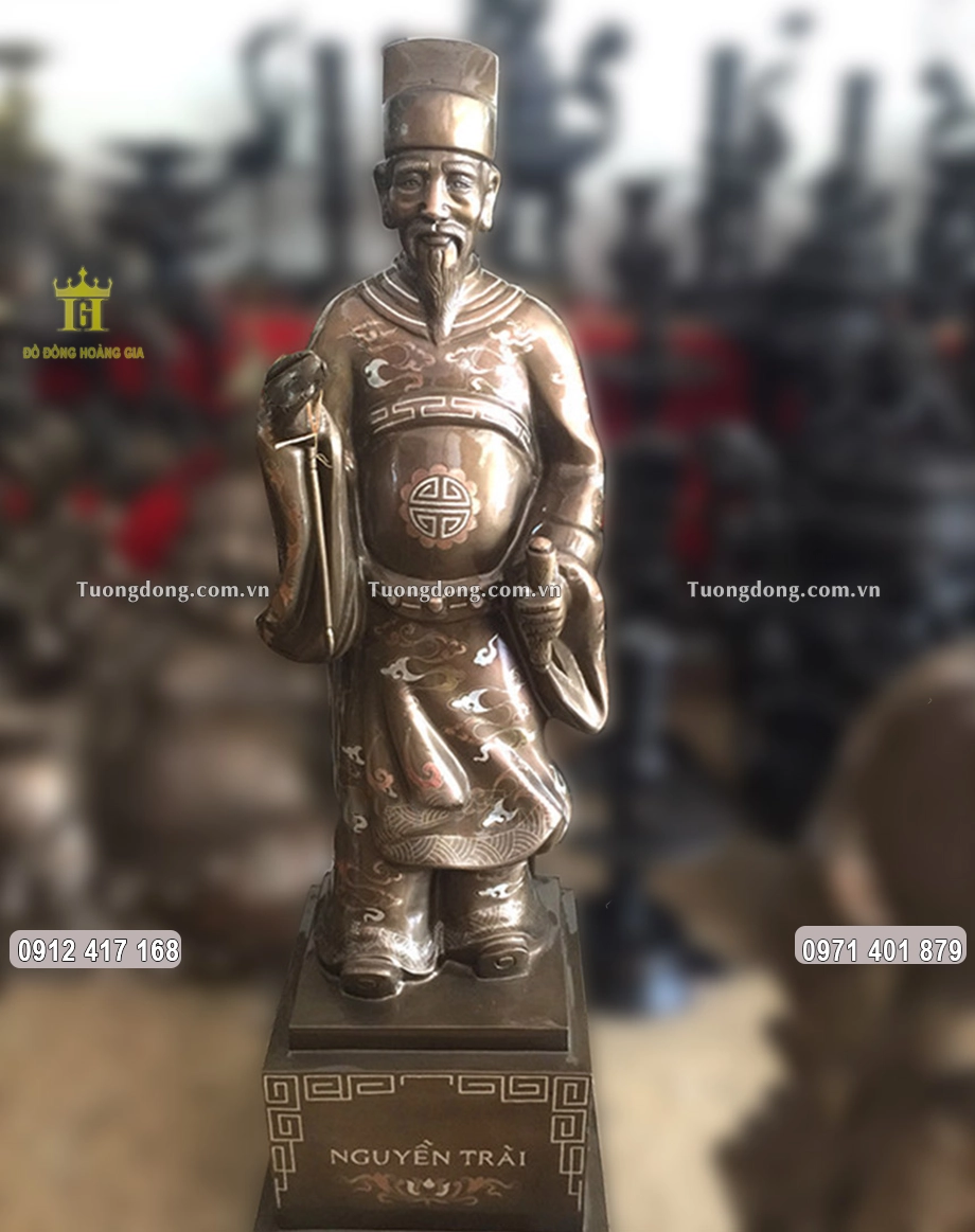 Tượng Đồng Danh Nhân Nguyễn Trãi Khảm Tam Khí