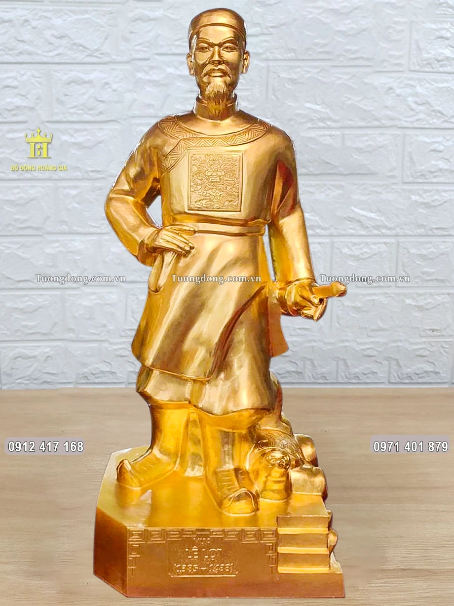 Tượng Đồng Lê Lợi - Lê Thái Tổ Thếp Vàng 9999