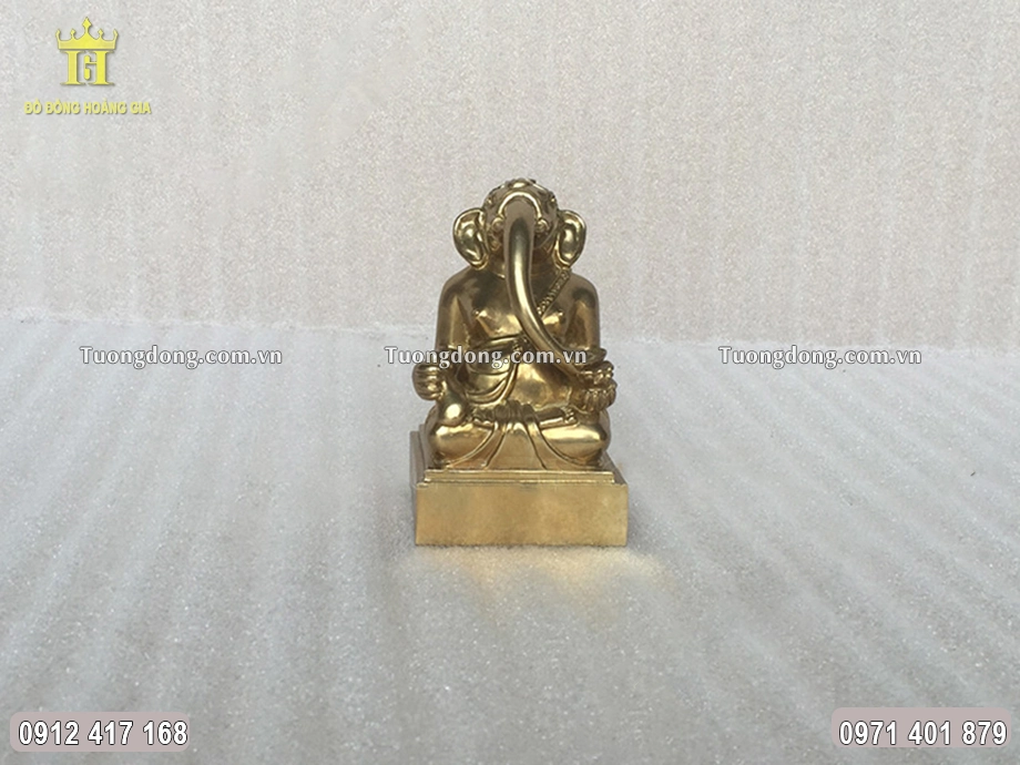 Tượng Thần Voi Ganesha Tượng Phúc Thần Bằng Đồng Vàng