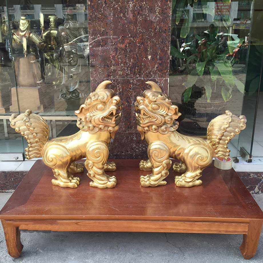 Đôi Tỳ Hưu Bằng Đồng Tinh Khiết Dài 60Cm