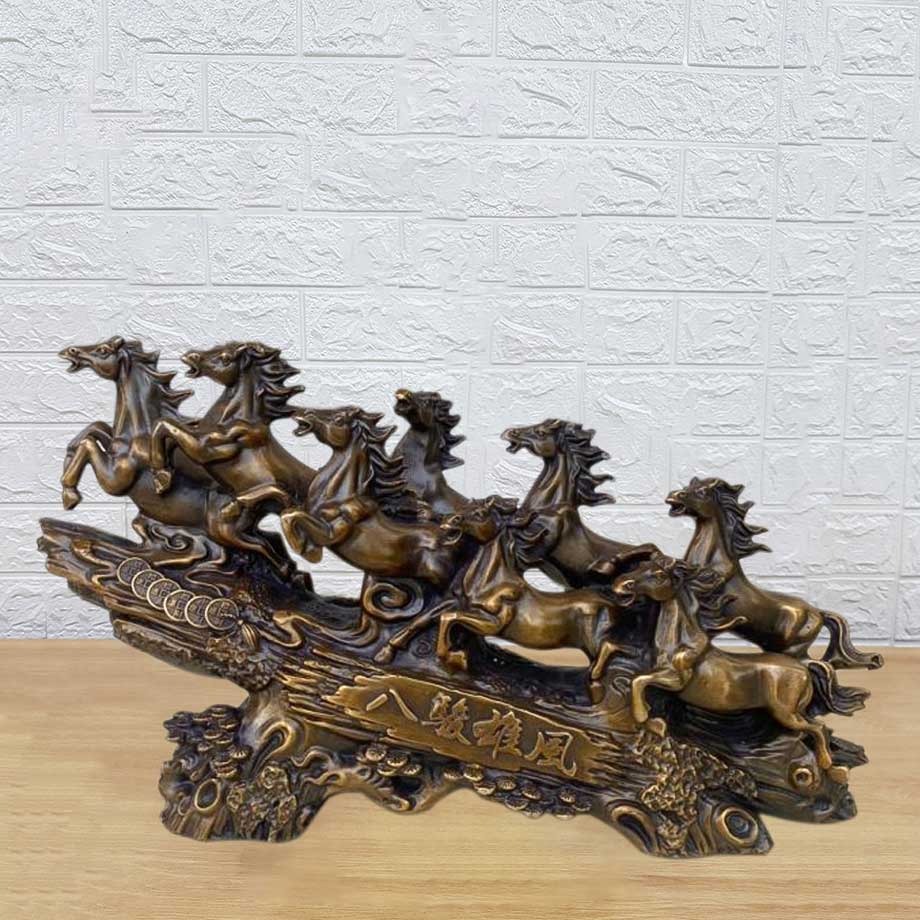 Tượng Bát Mã Tung Vó Trên Thảo Nguyên Bằng Đồng Hun Giả Cổ