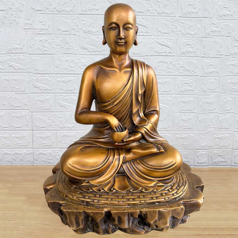 Tượng Thánh Tăng Sivali Bằng Đồng Cao 27.5Cm