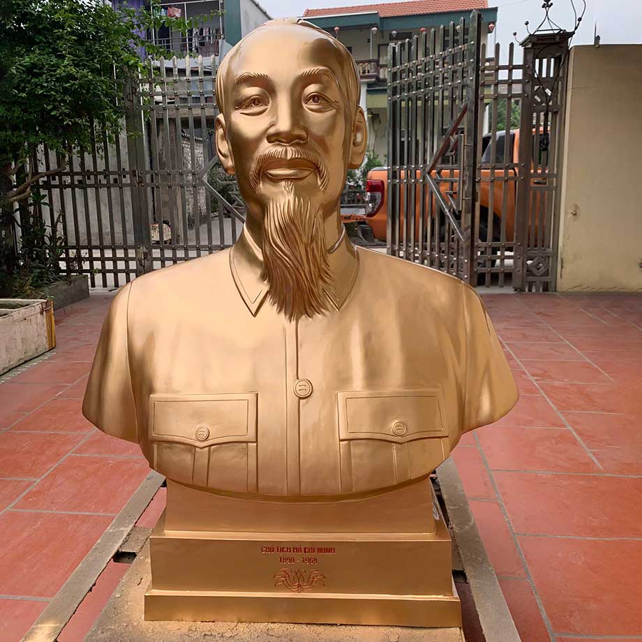 Tượng Bác Hồ Bán Thân Bằng Đồng Đỏ Cao 1M2
