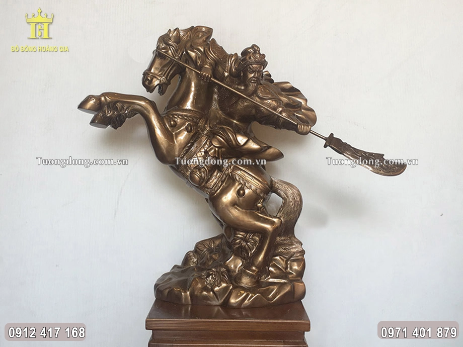 Tượng Đồng Quan Vân Trường Cưỡi Ngựa Cao 50Cm