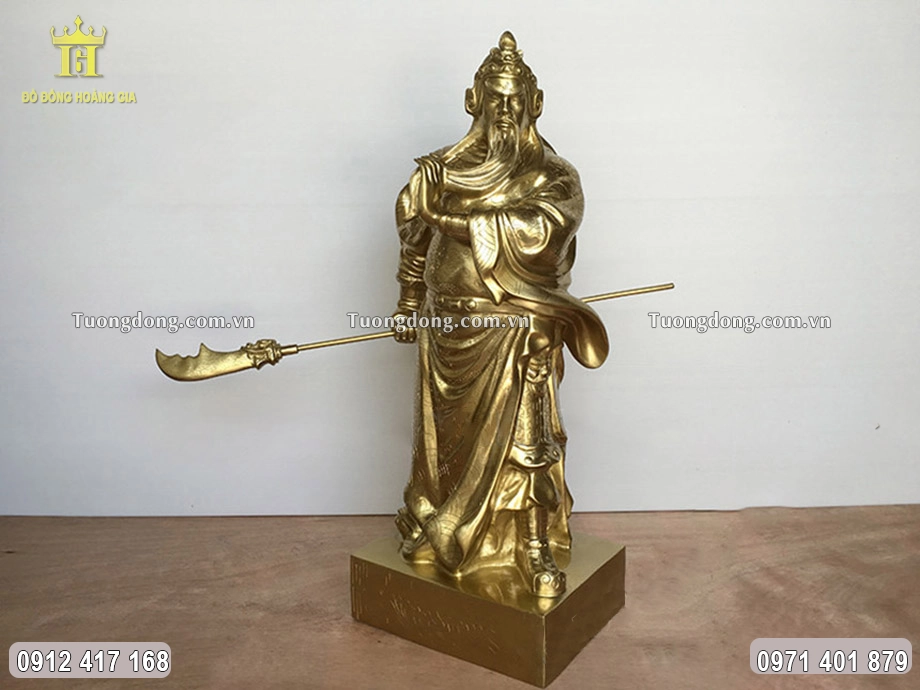 Tượng Quan Công Quan Vân Trường Bằng Đồng Catut Cao 70Cm