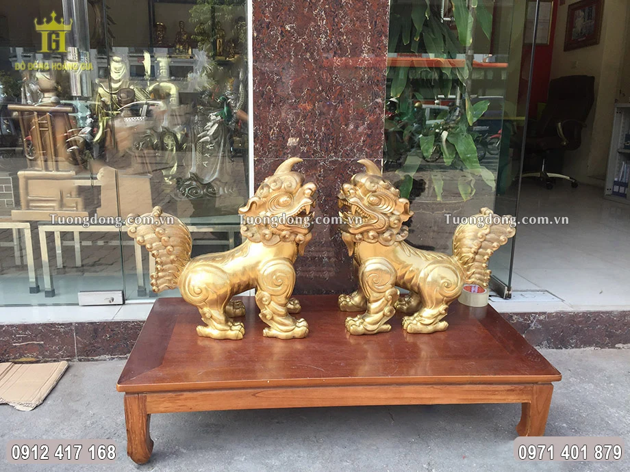 Đôi Tỳ Hưu Bằng Đồng Tinh Khiết Dài 60Cm