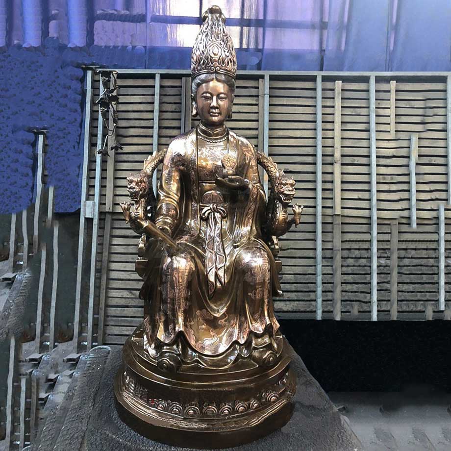 Tượng Mẫu Cửu Trùng Thiên Bằng Đồng Đỏ Cao 81Cm