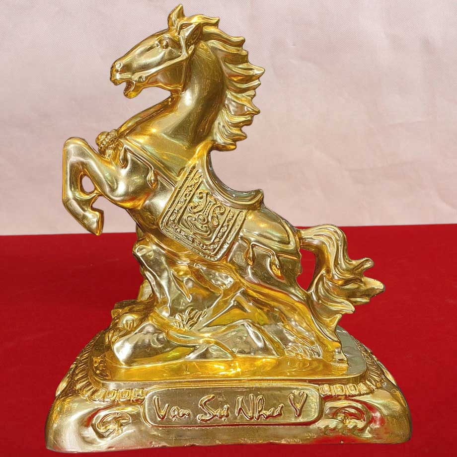 Tượng Ngựa Phong Thủy Vạn Sự Như Ý Dát Vàng 24K