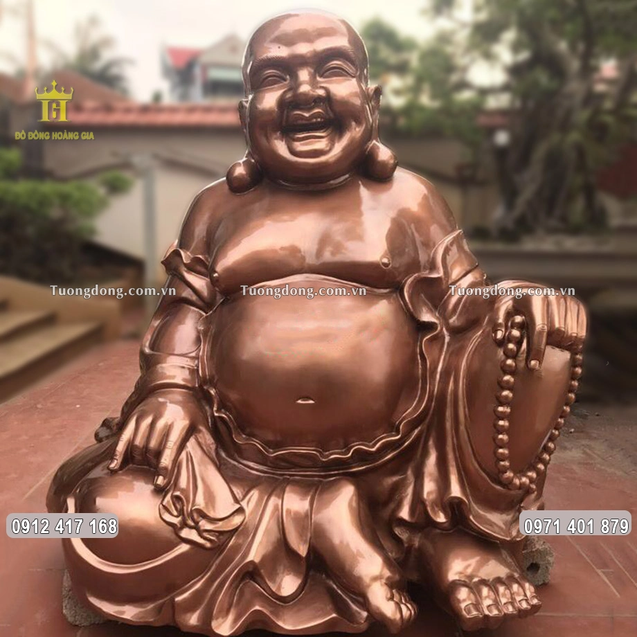 Tượng Di Lặc Bằng Đồng Đỏ Cao 1M50