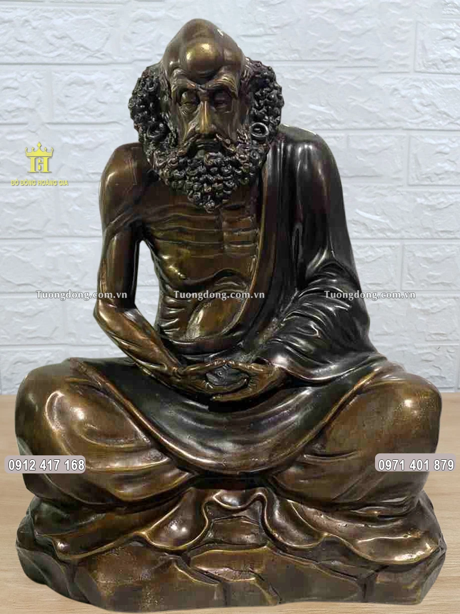 Tượng Đồng Đạt Ma Sư Tổ Ngồi Thiền Hun Giả Cổ
