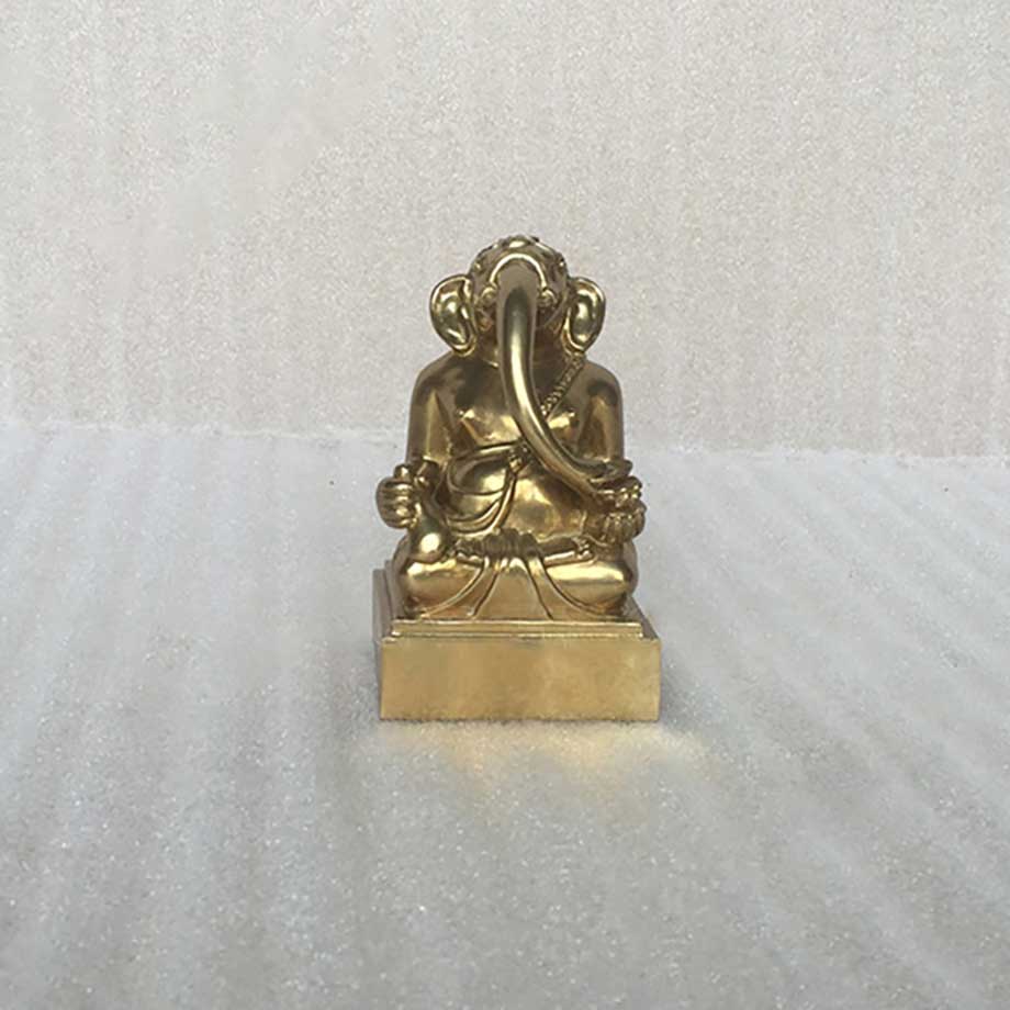 Tượng Thần Voi Ganesha Tượng Phúc Thần Bằng Đồng Vàng