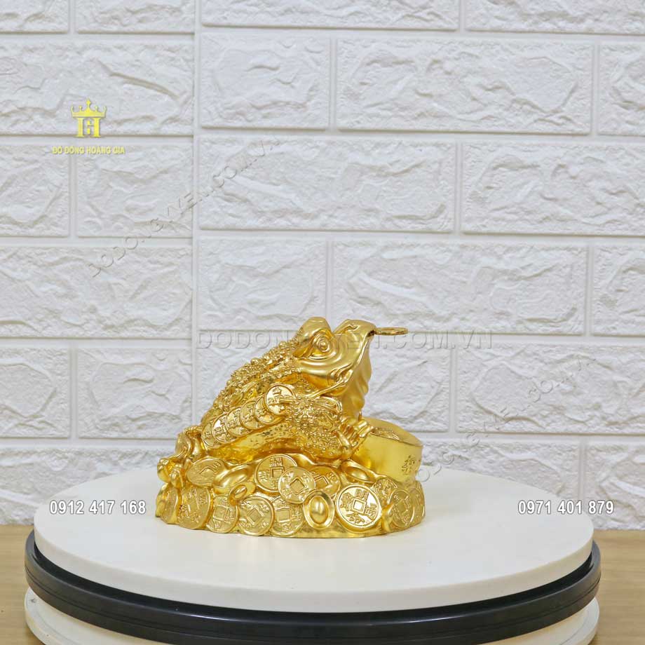 Mẫu tượng c&oacute;c bằng đồng d&aacute;t v&agrave;ng 24K - Linh vật biểu tượng cho t&agrave;i lộc, may mắn